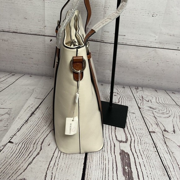 Cluci Laptop Travel Tote Bag White Padded Double Strap‎ Inner Pockets - Picture 5 of 13